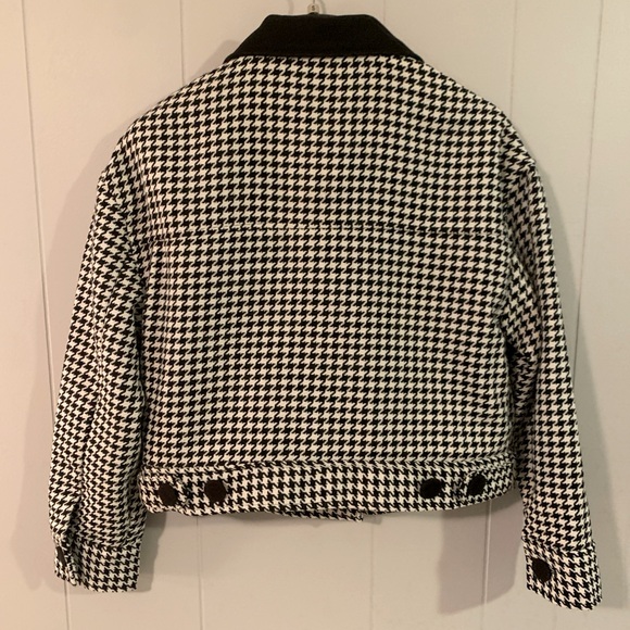 NWT House of Harlow 1960 Houndstooth Tweed Blazer Jacket Women Black/white Siz S - Picture 7 of 11